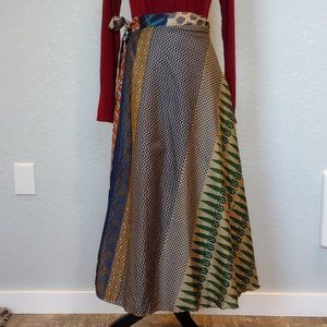 Darn Good Yarn Silk Sari reversible Skirt